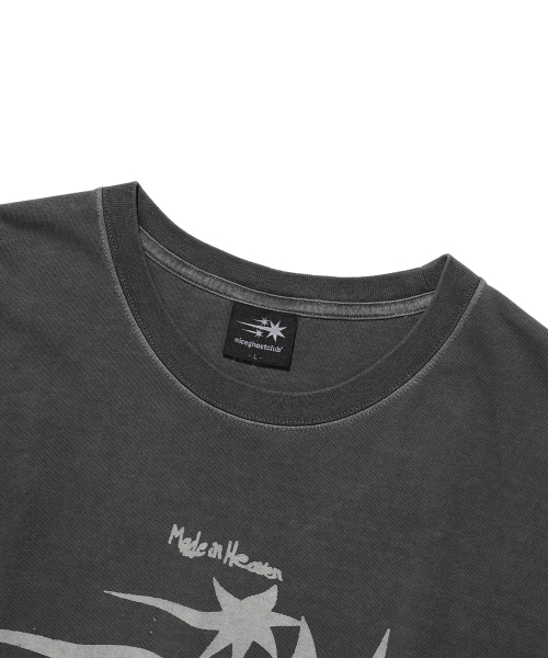 NICE GHOST CLUB（ナイスゴーストクラブ）の「TORNADO LOGO PIGMENT TEE_CHARCOAL(NG2GMUT500A)（Tシャツ/カットソー・レディース・チャコール・SMALL/MEDIUM/LARGE）」の4枚目の写真
