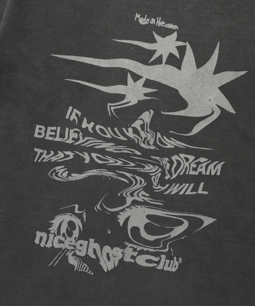 NICE GHOST CLUB（ナイスゴーストクラブ）の「TORNADO LOGO PIGMENT TEE_CHARCOAL(NG2GMUT500A)（Tシャツ/カットソー・レディース・チャコール・SMALL/MEDIUM/LARGE）」の5枚目の写真