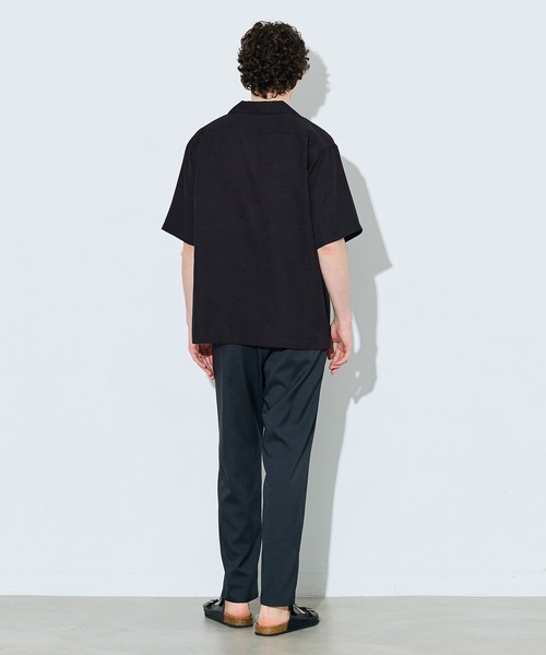 coca(coca)(コカ)の「シアサッカー開襟半袖シャツ(シャツ/ブラウス・メンズ・ブラック/ネイビー・L/XL/M)」の5枚目の写真