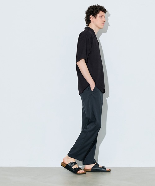 coca(coca)(コカ)の「シアサッカー開襟半袖シャツ(シャツ/ブラウス・メンズ・ブラック/ネイビー・L/XL/M)」の6枚目の写真