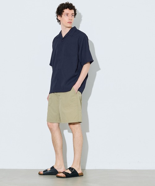 coca(coca)(コカ)の「シアサッカー開襟半袖シャツ(シャツ/ブラウス・メンズ・ブラック/ネイビー・L/XL/M)」の8枚目の写真