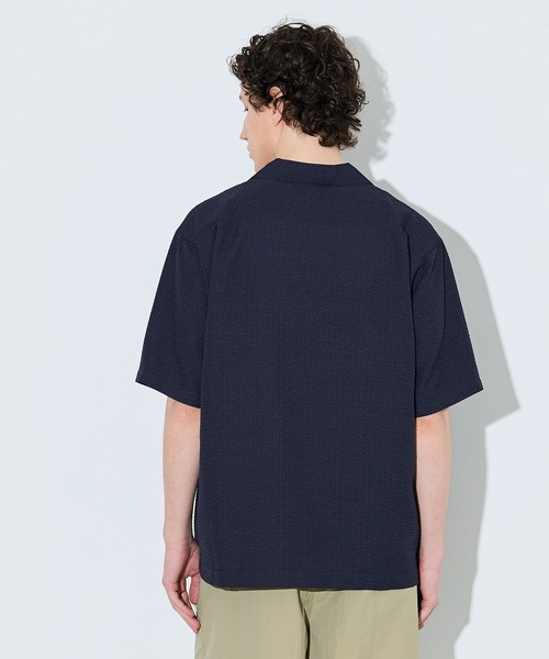coca(coca)(コカ)の「シアサッカー開襟半袖シャツ(シャツ/ブラウス・メンズ・ブラック/ネイビー・L/XL/M)」の9枚目の写真