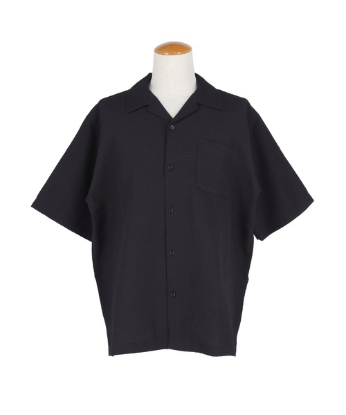 coca(coca)(コカ)の「シアサッカー開襟半袖シャツ(シャツ/ブラウス・メンズ・ブラック/ネイビー・L/XL/M)」の14枚目の写真