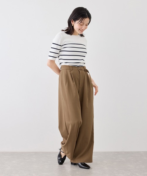 ROPE' PICNIC(ロペピクニック)の「【ちゃんと+かわいい保証】エアリーリネンライク タックワイドパンツ/UVカット・速乾(その他パンツ・レディース・ブラック/ベージュ/ダークブラウン/キャメル/ネイビー/サックスブルー/オフホワイト・S/M/L/XL)」の20枚目の写真