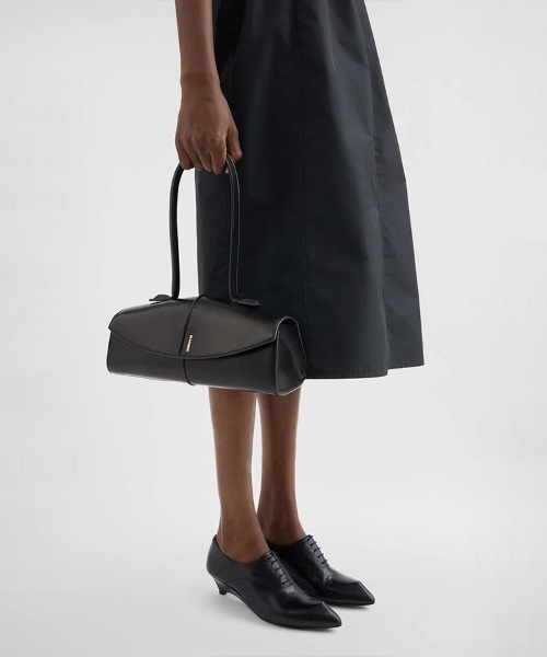 JIL SANDER（ジルサンダー）の「LINEA SHOULDER（ハンドバッグ・レディース・ブラック/オリーブ・UNI）」の4枚目の写真