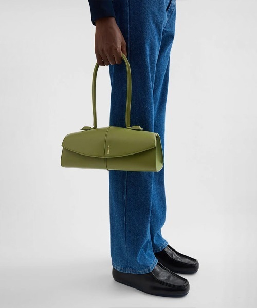 JIL SANDER（ジルサンダー）の「LINEA SHOULDER（ハンドバッグ・レディース・ブラック/オリーブ・UNI）」の6枚目の写真