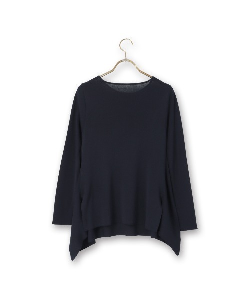 AOYAMA(アオヤマ)の「アシンメトリーヘムニット【ウォッシャブル/UVカット】(ニット/セーター・レディース・ネイビー/ベージュ・L/M)」の4枚目の写真