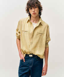 NOIRER（ノイア）の「ウェーブストライプルーズフィットシャツ（イエロー）（シャツ/ブラウス）」