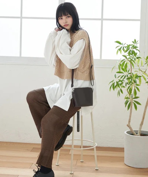merrylatte(メリーラテ)の「クロシェニットパンツ【IROHANI】(その他パンツ・レディース・ブラウン・FREE)」の4枚目の写真