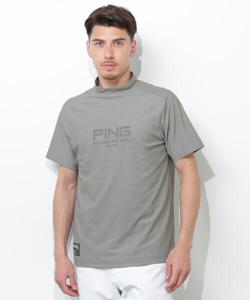 PING(ピン)の「【PING APPAREL】レイブロックエコマイクロカノコ半袖ハイネックシャツ <GOLD> (MENS)(Tシャツ/カットソー・メンズ・ホワイト/グレー/ブラック・L/M/LL1/LL/S)」の3枚目の写真