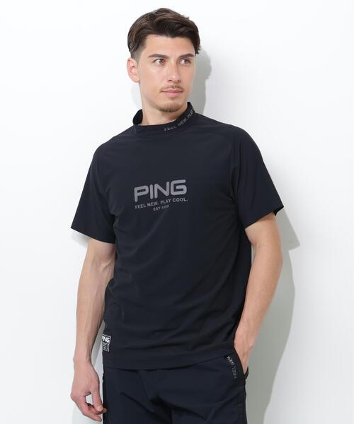 PING(ピン)の「【PING APPAREL】レイブロックエコマイクロカノコ半袖ハイネックシャツ <GOLD> (MENS)(Tシャツ/カットソー・メンズ・ホワイト/グレー/ブラック・L/M/LL1/LL/S)」の2枚目の写真