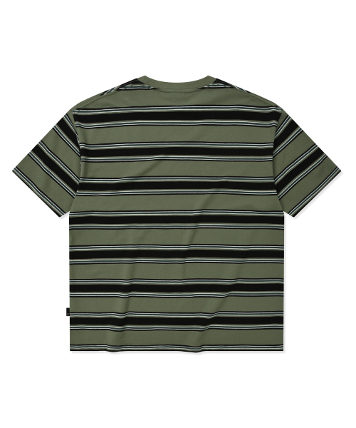 BROWNBREATH(ブラウンブレス)の「TAG PIQUE STRIPE TEE - KHAKI(Tシャツ/カットソー・レディース・その他・X-LARGE/SMALL/MEDIUM/LARGE)」の2枚目の写真