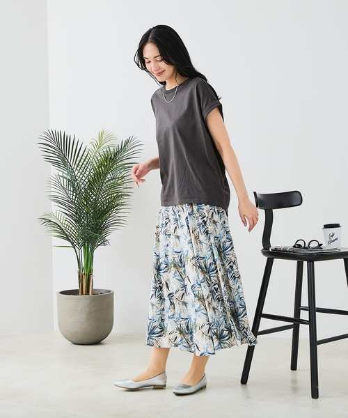 fort point（フォーポイント）の「【C-FORT POINT/フォートポイント】【軽やかで滑らかなレーヨン素材】総柄フレアスカート とろみ 落ち感 上品 アロハ柄 全4柄 リゾート 夏のお出かけ（スカート・レディース・その他1/その他3/その他/その他6・LARGE/MEDIUM）」の19枚目の写真