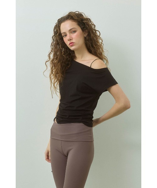 ALEXIA STAM（アリシアスタン）の「Drawstring Tee /サイドドロストTシャツ（Tシャツ/カットソー・メンズ・ブラック/グレー/サンドベージュ/ブラウン・S/M）」の2枚目の写真