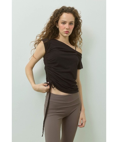 ALEXIA STAM（アリシアスタン）の「Drawstring Tee /サイドドロストTシャツ（Tシャツ/カットソー・メンズ・ブラック/グレー/サンドベージュ/ブラウン・S/M）」の8枚目の写真