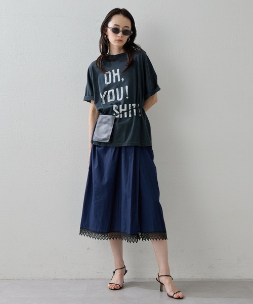GALLARDAGALANTE(ガリャルダガランテ)の「【REMI RELIEF】【NEW SP加工】天竺BIGTシャツ/別注(Tシャツ/カットソー・レディース・ブラック/オフホワイト・SMALL)」の6枚目の写真