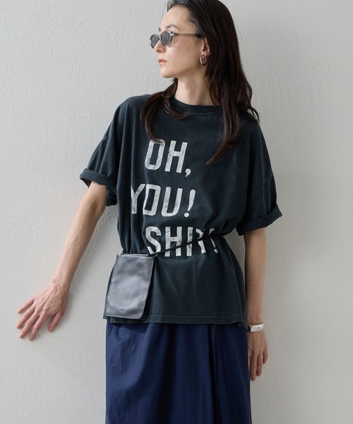 GALLARDAGALANTE(ガリャルダガランテ)の「【REMI RELIEF】【NEW SP加工】天竺BIGTシャツ/別注(Tシャツ/カットソー・レディース・ブラック/オフホワイト・SMALL)」の4枚目の写真