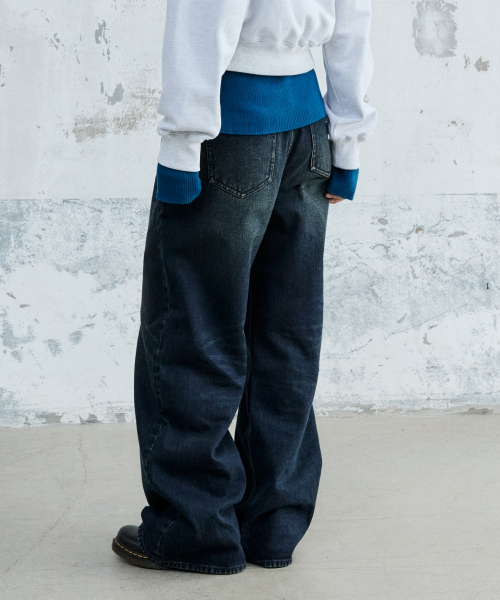 MAISON MINED(メゾンミネド)の「(W) WASHED DENIM PANTS INDIGO(デニムパンツ・レディース・その他・SMALL/MEDIUM)」の5枚目の写真