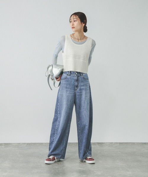 GLOBAL WORK(グローバルワーク)の「GOODデニムバレルCOOL/627009(デニムパンツ・レディース・ブルー/サックスブルー/ブラック・LARGE/X-SMALL/SMALL/MEDIUM)」の14枚目の写真