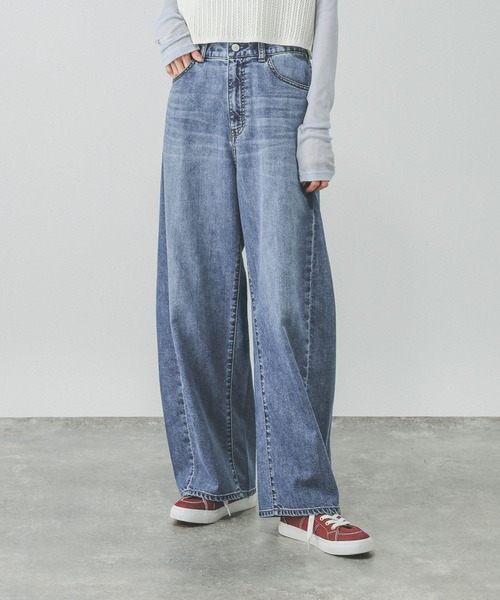 GLOBAL WORK(グローバルワーク)の「GOODデニムバレルCOOL/627009(デニムパンツ・レディース・ブルー/サックスブルー/ブラック・LARGE/X-SMALL/SMALL/MEDIUM)」の16枚目の写真