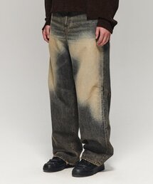 MAISON MINED（メゾンミネド）の「DART BRUSH WIDE DENIM PANTS SAND BLUE（デニムパンツ）」