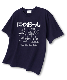 ネコモード オーバーサイズ 半袖Tシャツ ネイビー