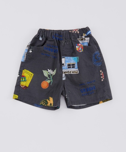 Ocean&Ground(オーシャン&グラウンド)の「Jr.ペイントアートショーツ(その他パンツ・キッズ・チャコール/アイボリー・160/150)」の2枚目の写真