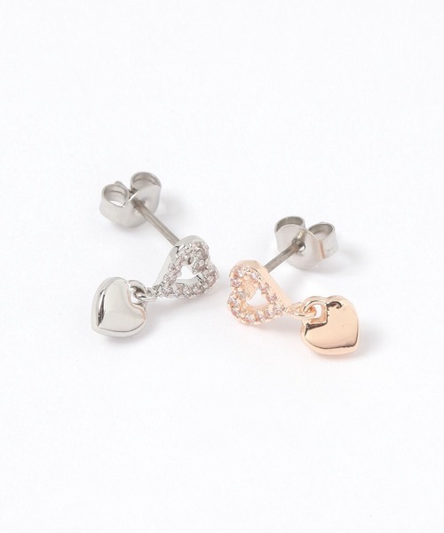 LAKOLE（ラコレ）の「ツインハートビジューピアス / 663475（ピアス（両耳用）・レディース・その他1/ピンク系その他・FREE）」の3枚目の写真