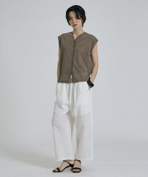 qualite（カリテ）の「【前後着用可能！】ラメ2WAYニット　春服　夏服　オフィスカジュアル　きれいめ（タンクトップ・レディース・チャコールグレー/その他/シルバー/ブラウン・フリー）」の13枚目の写真