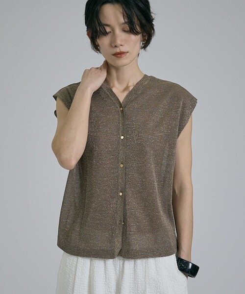 qualite（カリテ）の「【前後着用可能！】ラメ2WAYニット　春服　夏服　オフィスカジュアル　きれいめ（タンクトップ・レディース・チャコールグレー/その他/シルバー/ブラウン・フリー）」の18枚目の写真