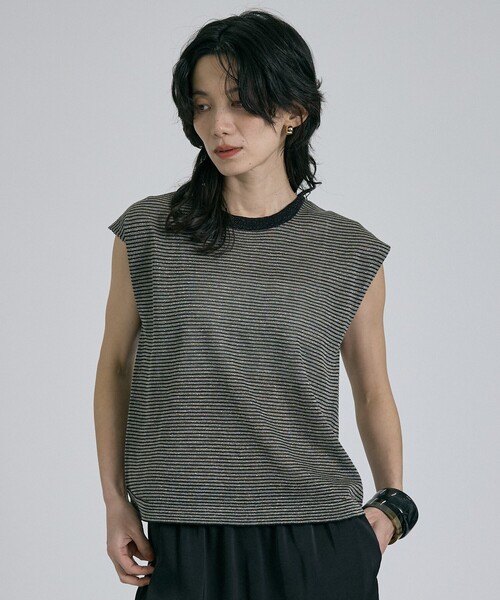 qualite（カリテ）の「【前後着用可能！】ラメ2WAYニット　春服　夏服　オフィスカジュアル　きれいめ（タンクトップ・レディース・チャコールグレー/その他/シルバー/ブラウン・フリー）」の20枚目の写真