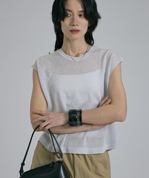 qualite | 【前後着用可能！】ラメ2WAYニット　春服　夏服　オフィスカジュアル　きれいめ(タンクトップ)