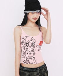 YOUHEE GIRL GRAPHIC SLEEVELESS_PINK