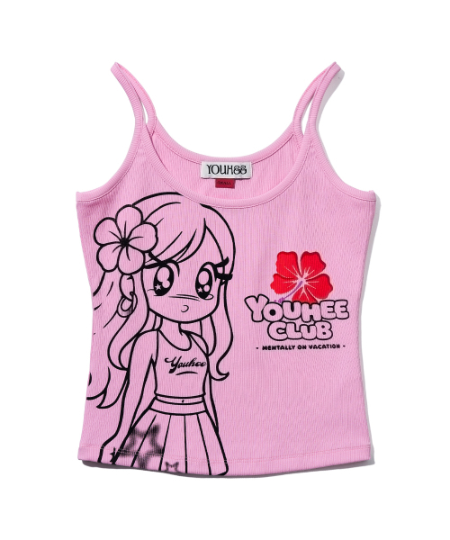 YOUHEE（ユヒ）の「YOUHEE GIRL GRAPHIC SLEEVELESS_PINK（Tシャツ/カットソー・レディース・その他・SMALL/MEDIUM）」の2枚目の写真