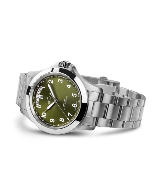 HAMILTON（ハミルトン）の「HAMILTON [ハミルトン] 腕時計 Khaki Field （カーキ フィールド） King キング 40MM グリーン×シルバー（アナログ腕時計・メンズ・グリーン・FREE）」の3枚目の写真