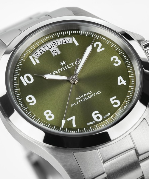 HAMILTON（ハミルトン）の「HAMILTON [ハミルトン] 腕時計 Khaki Field （カーキ フィールド） King キング 40MM グリーン×シルバー（アナログ腕時計・メンズ・グリーン・FREE）」の5枚目の写真