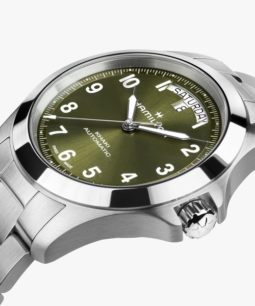 HAMILTON（ハミルトン）の「HAMILTON [ハミルトン] 腕時計 Khaki Field （カーキ フィールド） King キング 40MM グリーン×シルバー（アナログ腕時計・メンズ・グリーン・FREE）」の6枚目の写真