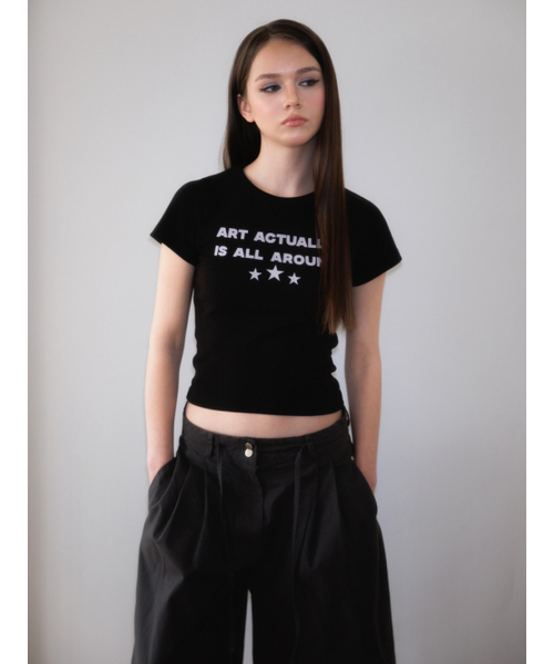ROSEFRANTZ（ロゼフランツ）の「Star Lettering T-shirt [Black]（Tシャツ/カットソー・レディース・ブラック・SMALL/MEDIUM）」の4枚目の写真