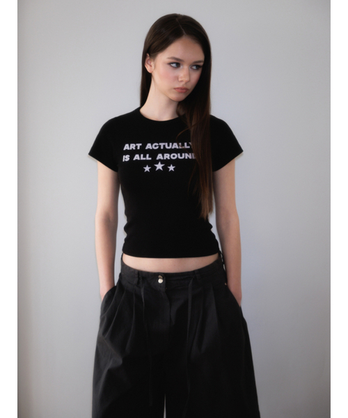ROSEFRANTZ（ロゼフランツ）の「Star Lettering T-shirt [Black]（Tシャツ/カットソー・レディース・ブラック・SMALL/MEDIUM）」の5枚目の写真