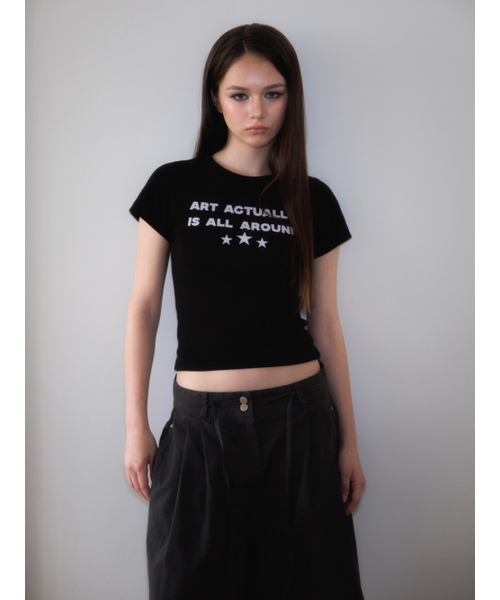 ROSEFRANTZ（ロゼフランツ）の「Star Lettering T-shirt [Black]（Tシャツ/カットソー・レディース・ブラック・SMALL/MEDIUM）」の6枚目の写真
