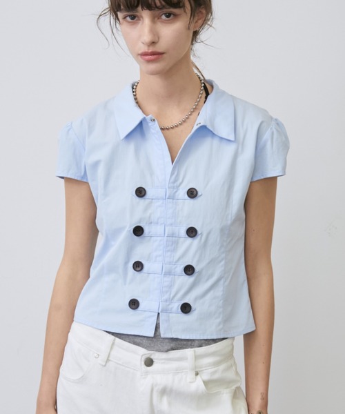 Rohwel(ローウェル)の「Napoleon compact Button Shirt / ナポレオンコンパクトボタンシャツ(シャツ/ブラウス・レディース・ホワイト/ライトブルー/ブラック/グレー・FREE)」の17枚目の写真