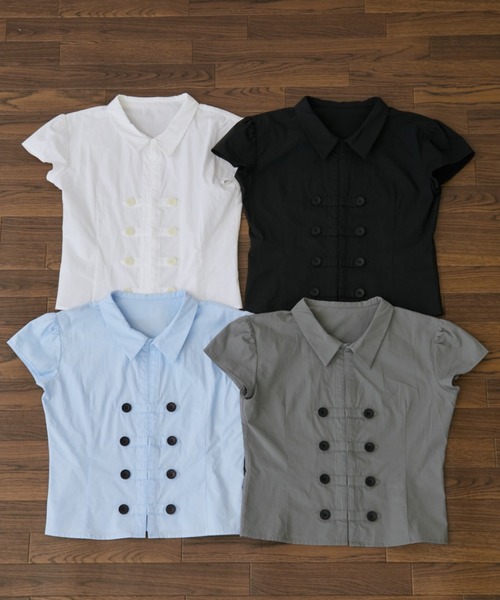 Rohwel(ローウェル)の「Napoleon compact Button Shirt / ナポレオンコンパクトボタンシャツ(シャツ/ブラウス・レディース・ホワイト/ライトブルー/ブラック/グレー・FREE)」の5枚目の写真