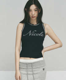 NICOLE RIBBED SLEEVELESS TOP_NAVY