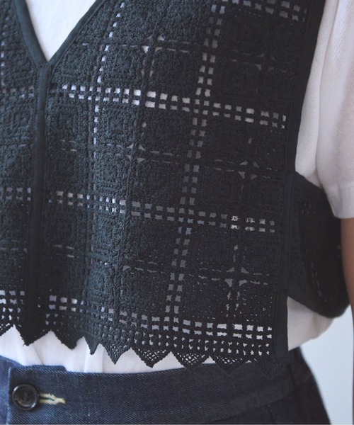 yuni(ユニ )の「cotton Lace 2way vest(シャツ/ブラウス・レディース・ホワイト/ブラック・FREE)」の14枚目の写真