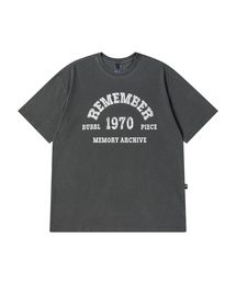 BUBBLPIECE（バブルピース）の「[男女共用] 1970リメンバークラックピグメントTシャツ_チャコール（Tシャツ/カットソー）」