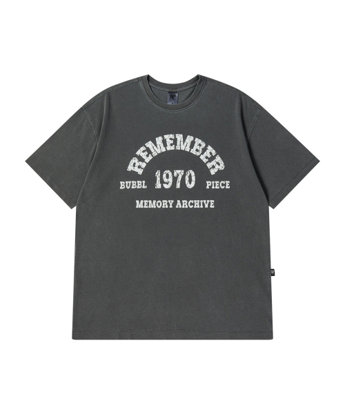 BUBBLPIECE（バブルピース）の「[男女共用] 1970リメンバークラックピグメントTシャツ_チャコール（Tシャツ/カットソー・レディース・その他・MEDIUM/LARGE）」の5枚目の写真