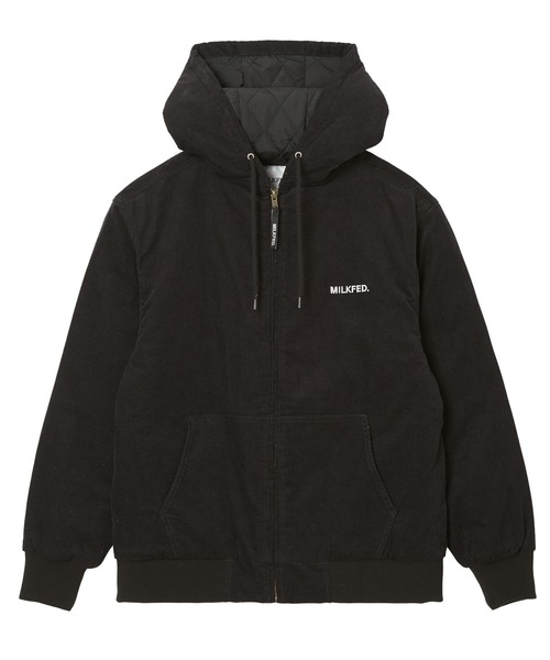 MILKFED.（ミルクフェド）の「LOGO EMBROIDERED CORDUROY HOODED JACKET（ブルゾン・レディース・ベージュ/ブラック/オフホワイト・S/M）」の4枚目の写真