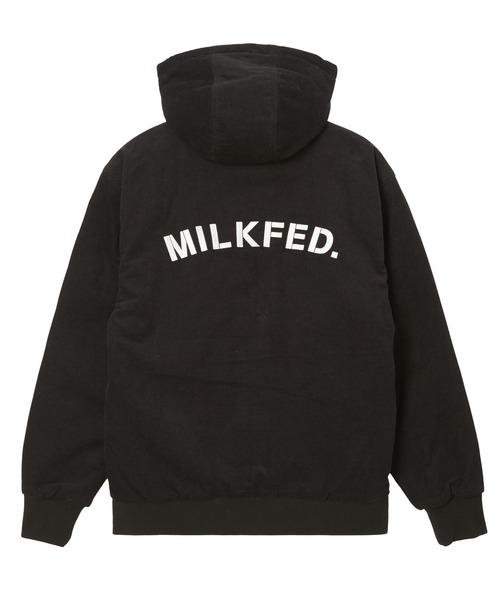 MILKFED.（ミルクフェド）の「LOGO EMBROIDERED CORDUROY HOODED JACKET（ブルゾン・レディース・ベージュ/ブラック/オフホワイト・S/M）」の5枚目の写真