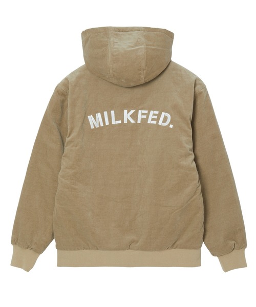 MILKFED.（ミルクフェド）の「LOGO EMBROIDERED CORDUROY HOODED JACKET（ブルゾン・レディース・ベージュ/ブラック/オフホワイト・S/M）」の7枚目の写真