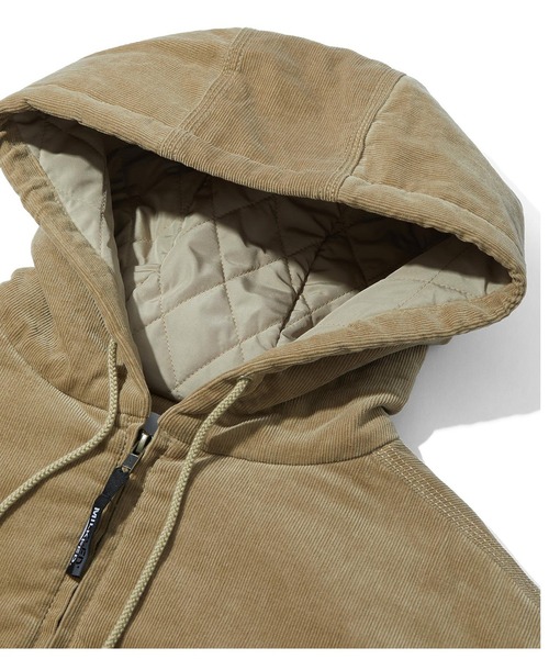 MILKFED.（ミルクフェド）の「LOGO EMBROIDERED CORDUROY HOODED JACKET（ブルゾン・レディース・ベージュ/ブラック/オフホワイト・S/M）」の8枚目の写真